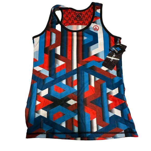 NWT Inknburn Sleeveless Tank Top Shirt Singlet Size XS Womens Stripes Patriotic - Picture 1 of 7